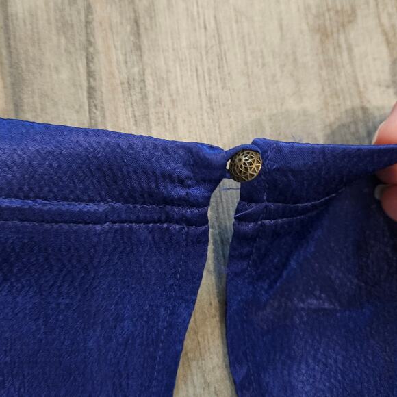 Anthropologie Maeve Jimena Dress Size M Sapphire Blue Oversized Midi Boho - Picture 8 of 11